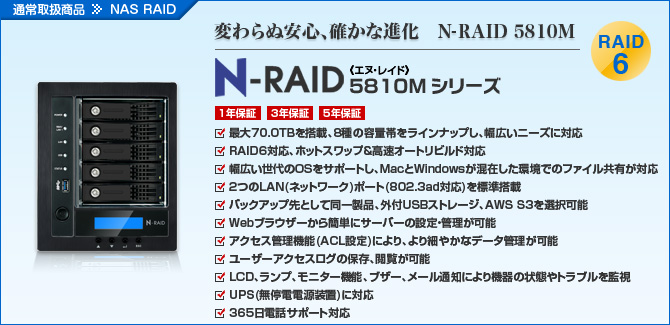 N-RAID 5810シリーズ